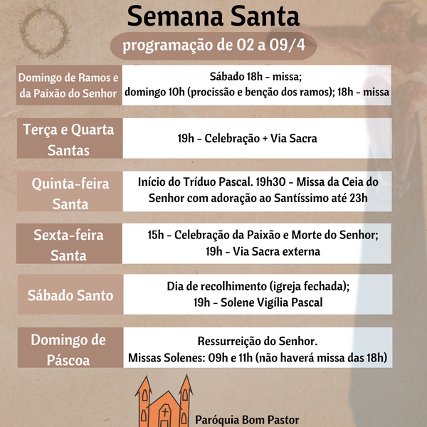 Programação Semana Santa